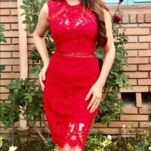 Lace Red Dress